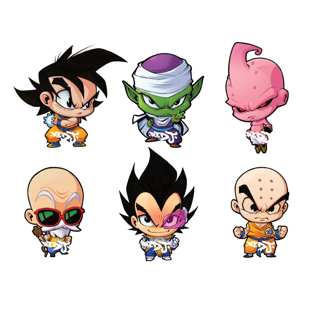 DBZ Chibi Sticker Set The Red J Art Store
