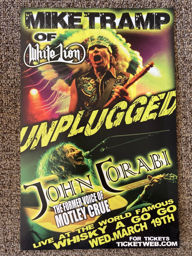 Image of Mike Tramp John Corabi wall poster/flyer Whisky-A-Go-Go White Lion Motley Crue