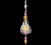 Image 2 of Ethiopian Opal Pendant with Antique Venetian Glass Foil Beads