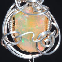 Image 3 of Ethiopian Opal Pendant with Antique Venetian Glass Foil Beads