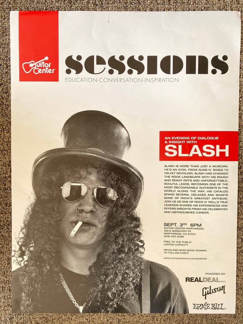 Image of Slash Guns 'N Roses Sessions Gibson Guitar Ernies Ball Rare Vintage Sunset Strip