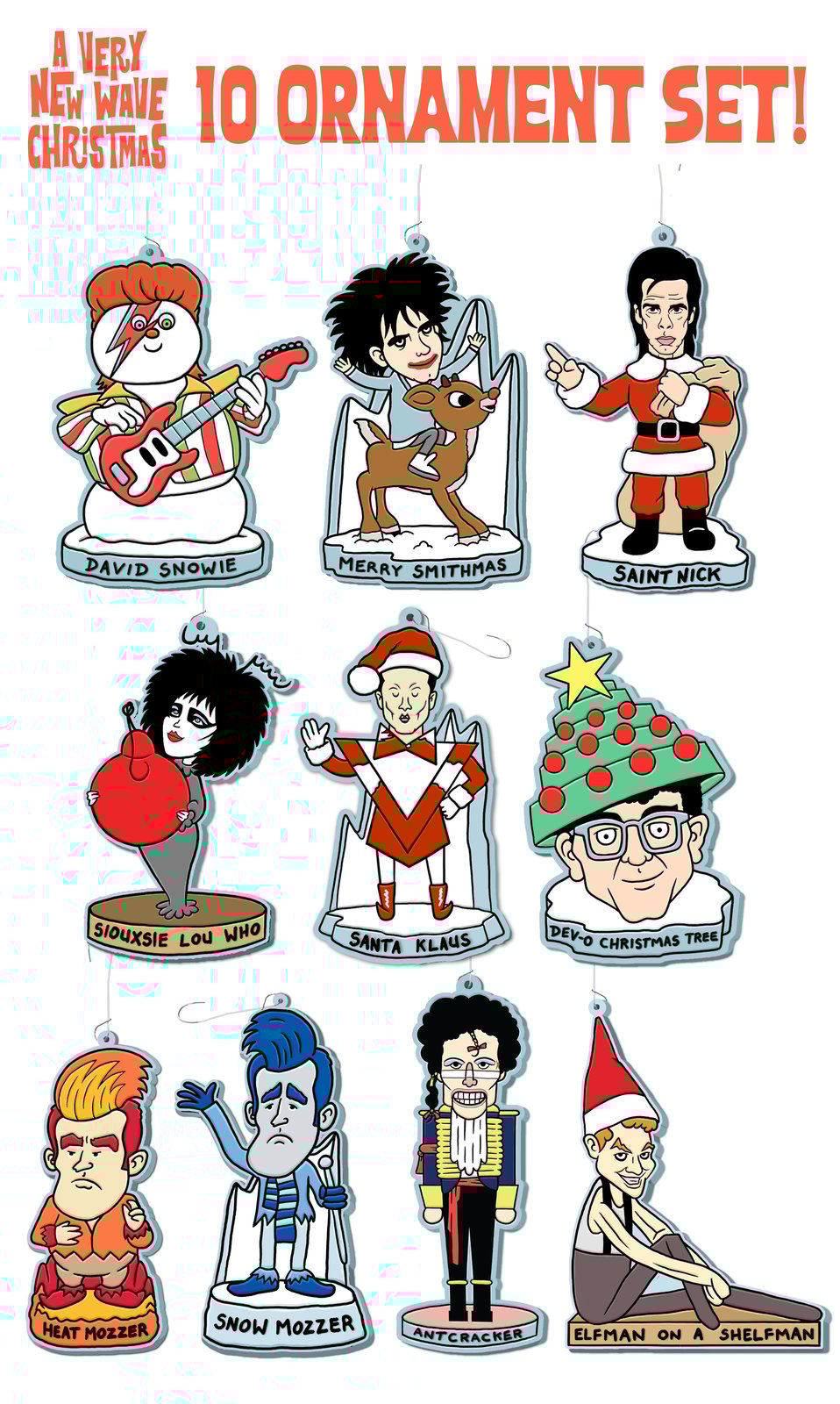2016) 10 New Wave Ornament Set | M. Lineham Art