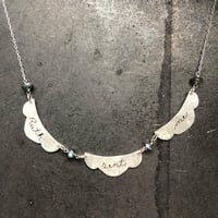 "Ruth sent me" hand cut sterling silver RBG necklace