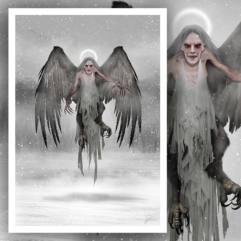 SNOW ANGEL 12" x 17" Signed Print