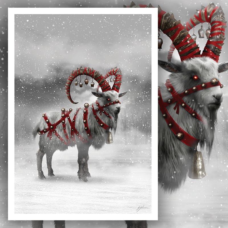 THE YULE GOAT 12" x 17" Signed Print