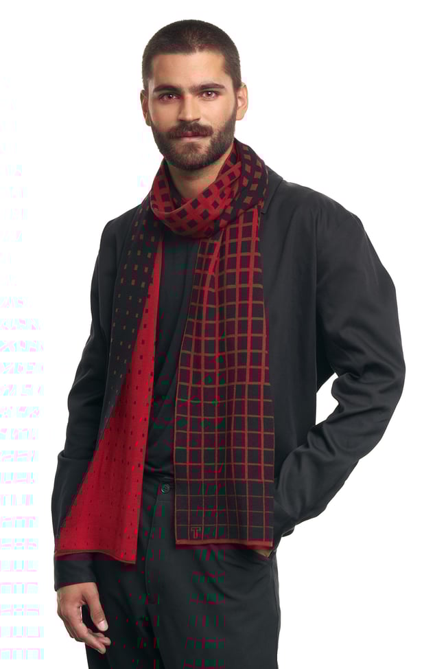 PARADIGMA black - red scarf, by Thijs Verhaar