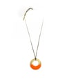 Orange lacquer & Blond horn Ring pendant 
