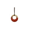Brick red lacquer & Blond horn Ring pendant 