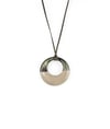 Taupe lacquer & Blond horn Ring Pendant 