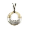 Silver lacquer & Blond horn Ring pendant 