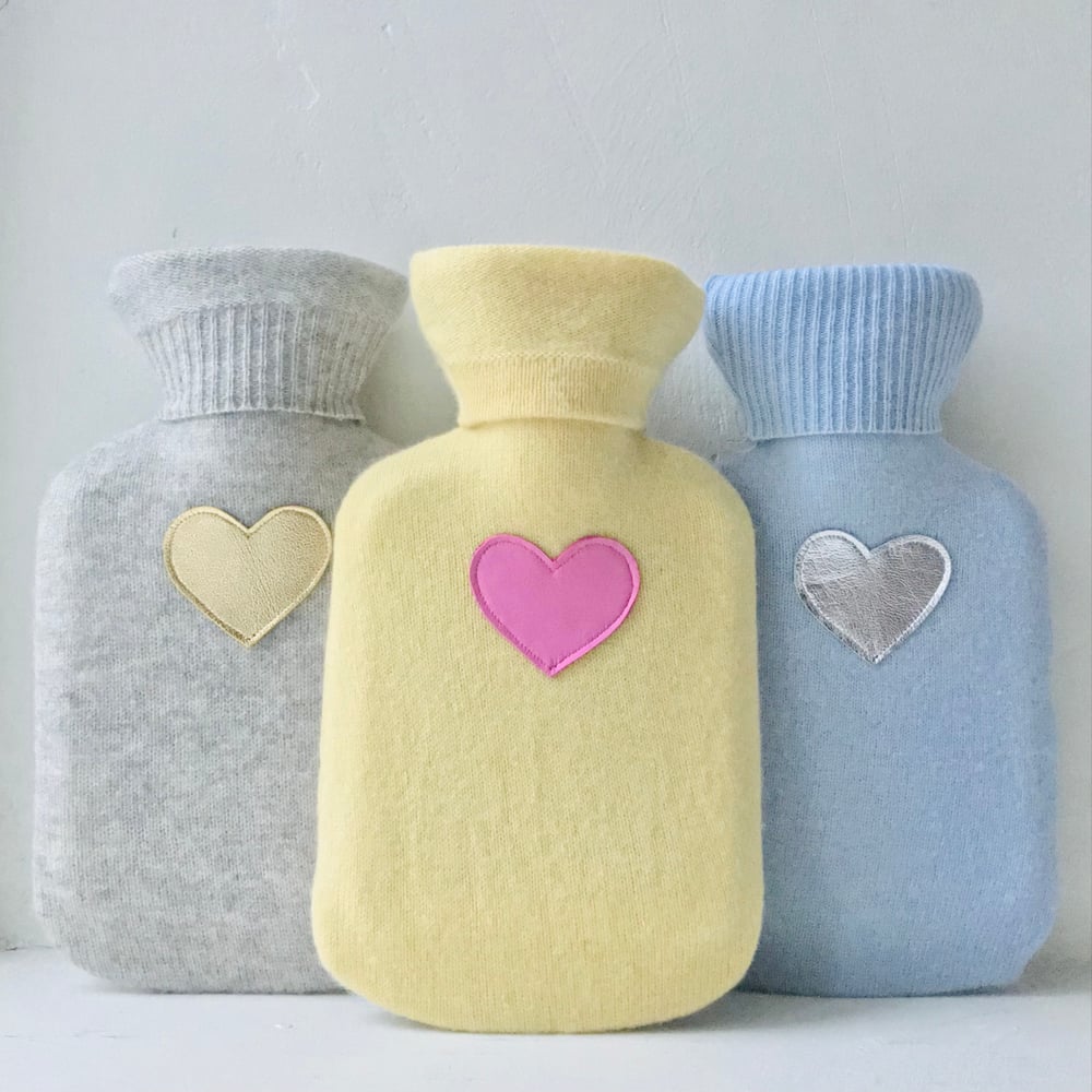 Image of Pure Cashmere Mini Heart Hot Water Bottle