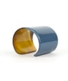 Blue-gray lacquered natural horn cuff