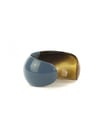 Blue-gray lacquered natural horn rounded cuff