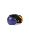 Indigo lacquered natural horn rounded cuff