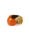 Orange lacquered natural horn rounded cuff