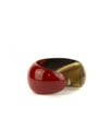 Red lacquered natural horn rounded cuff
