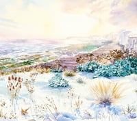 Pack of 10 Christmas Cards : Winter Sun At Birling Gap