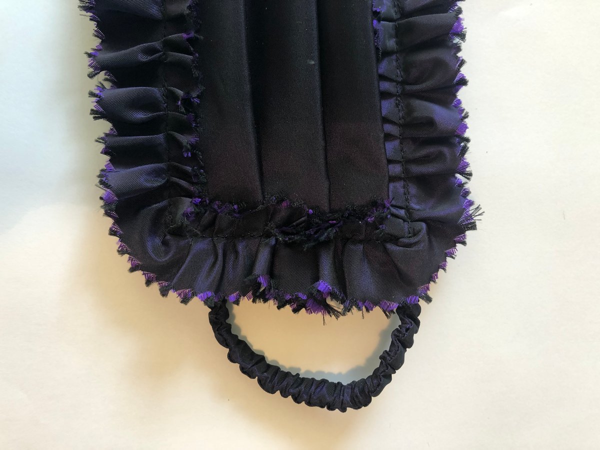 Image of Violet Ruched and Pleated Silk Taffeta Mask 