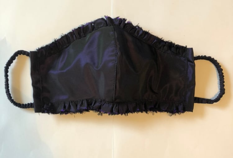 Image of  Deep Violet Silk Shot Taffeta Face covering