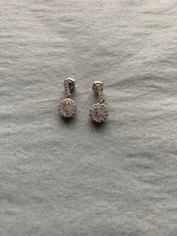 Image of Princess crystal drop earrings 