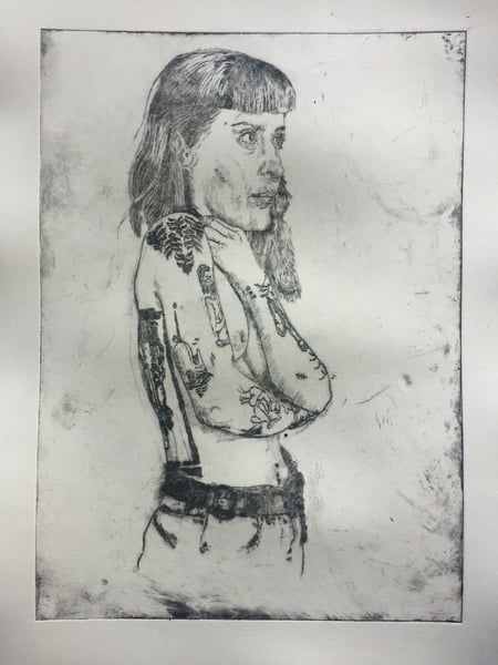 Image of 'Angelica' Drypoint. Signed and Editioned.