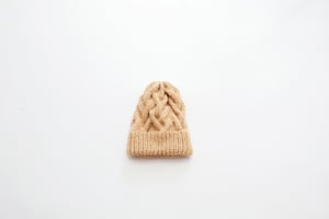 Image of Omemee Cable Toque (shown Alpaca wool in Ochre)