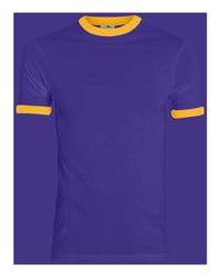 Augusta Sportswear - YOUTH 50/50 Ringer T-Shirt - 711 PURPLE/GOLD