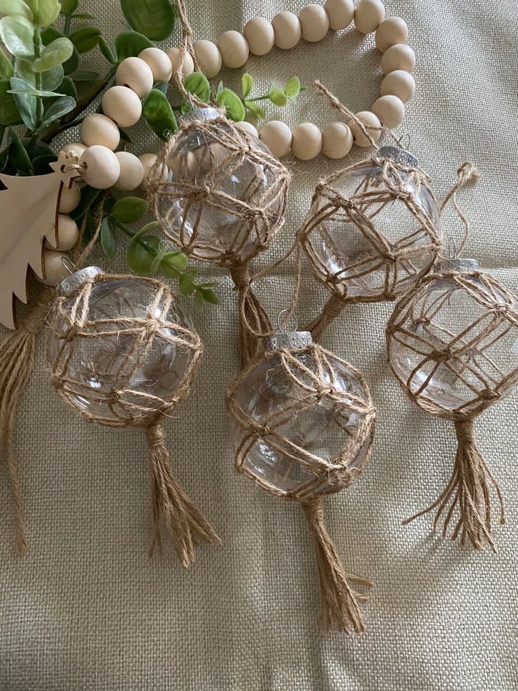Image of Jute wrapped ornaments