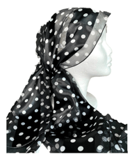 Image 2 of Black & White Polka Dot Print Scarf 