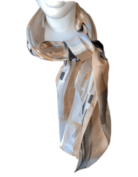 Image 1 of Multicolor Tan Print Scarf 