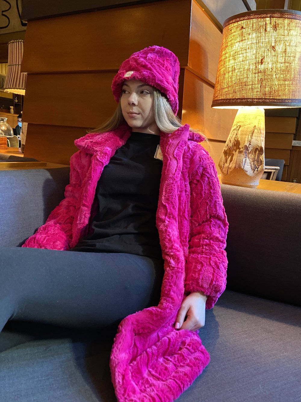 Image of Fuchsia Faux Fur Mink
