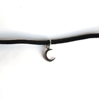 Image 1 of Sterling Silver Moon Leather Choker