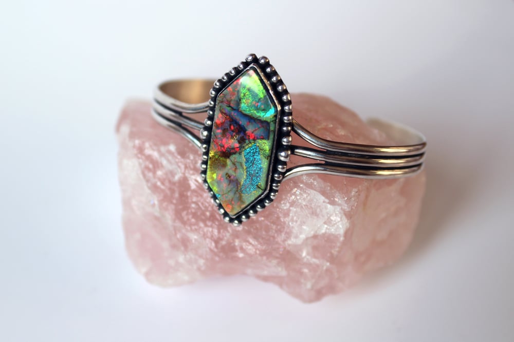 Monarch Opal Sterling Silver Cuff