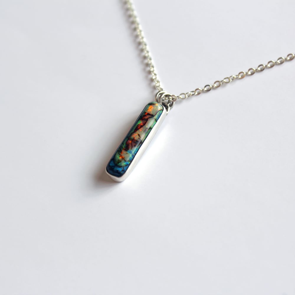 Monarch Opal Sterling Silver Necklace