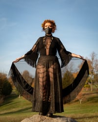 Image 1 of Bronze Glitter Sheer Maxi Skirt