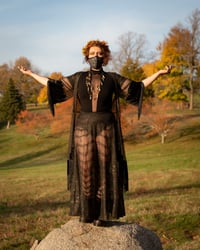 Image 2 of Bronze Glitter Sheer Maxi Skirt