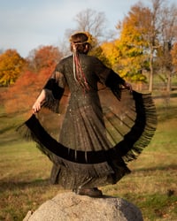 Image 1 of Bronze Glitter Sheer Fringe Robe