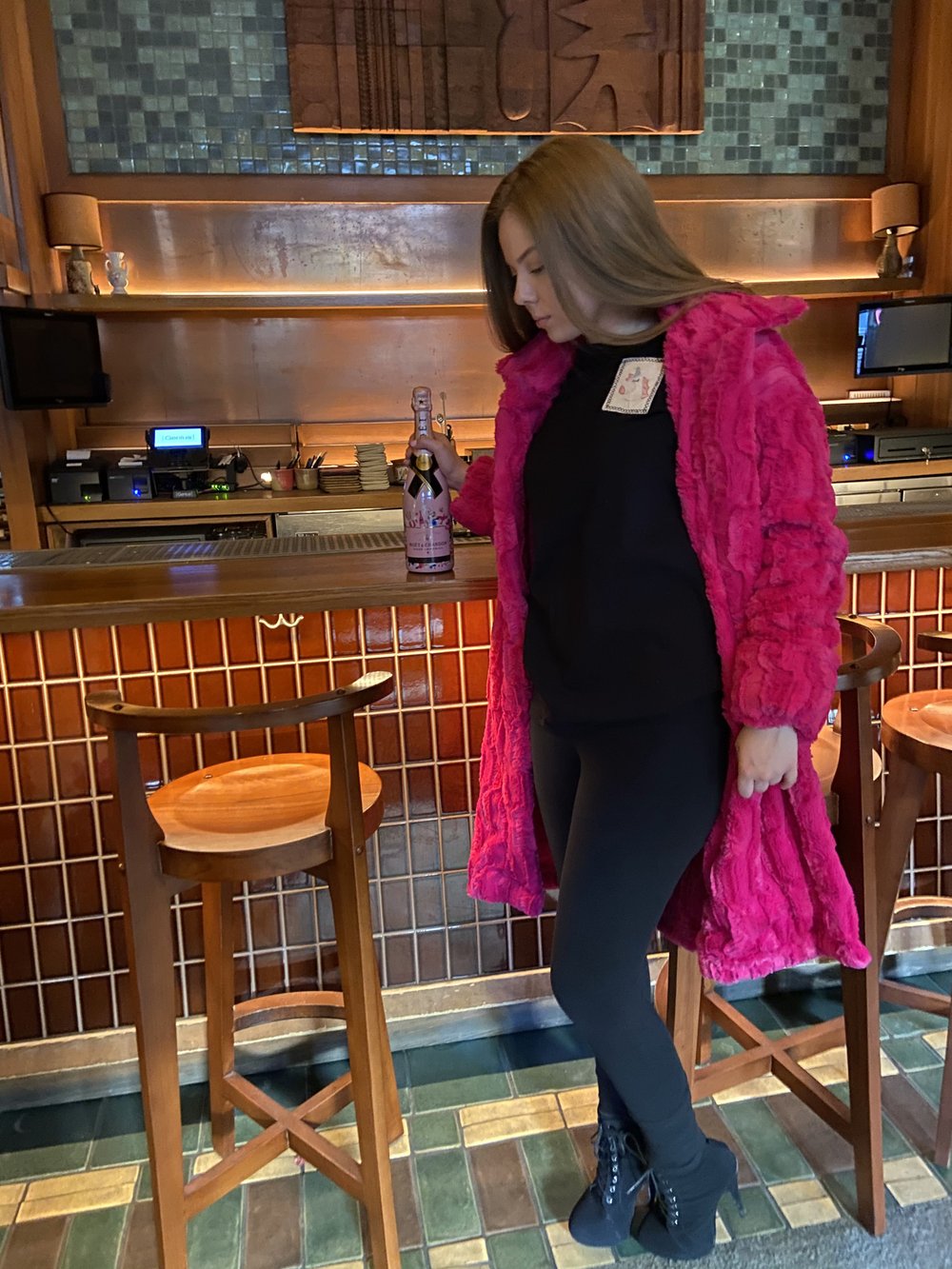 Image of Fuchsia Faux Fur Mink