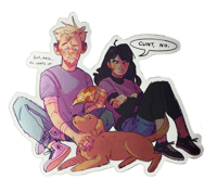 Hawkeyes and pizza dog sticker