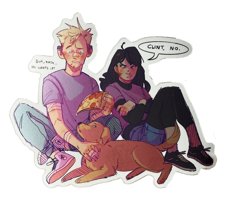 Hawkeyes and pizza dog sticker