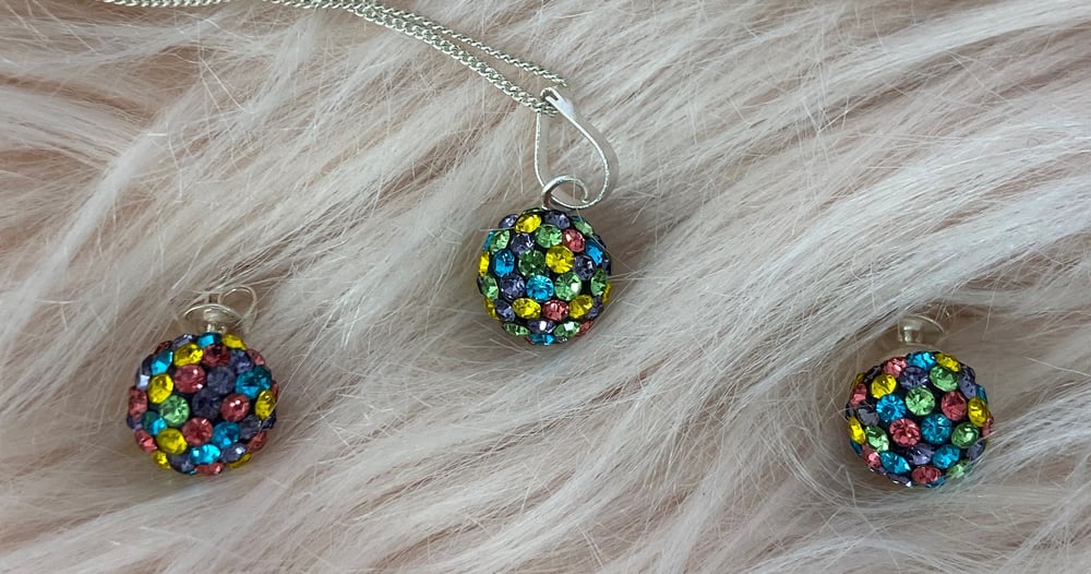 Image of Fireball Earrings and Necklace Set