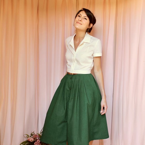 Image of Phuncle Pleated Skirt - Green