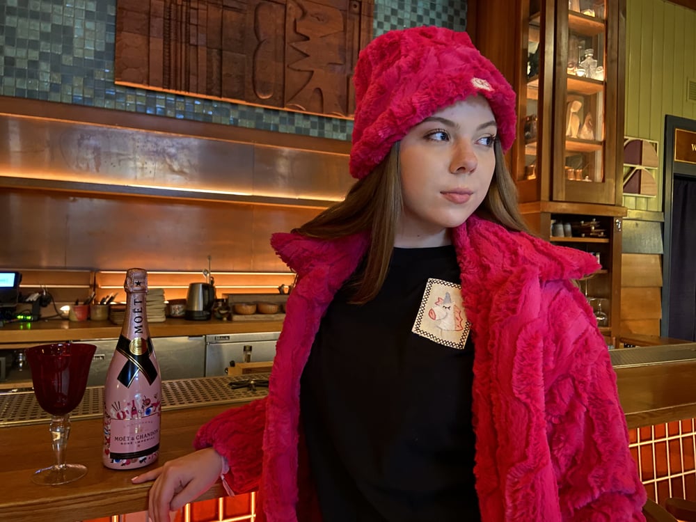 Image of Fuchsia Faux Fur Mink Bucket Hat