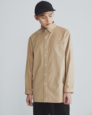 Image of TRAN - 寬角領工作襯衫 (卡其)