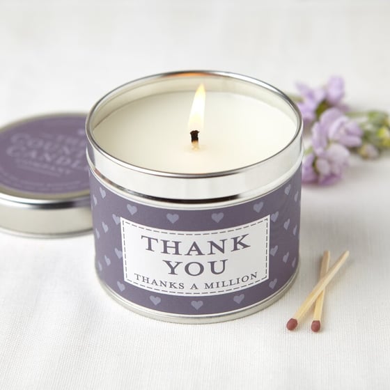 Image of Sentiments Candle in Tin -Thank You