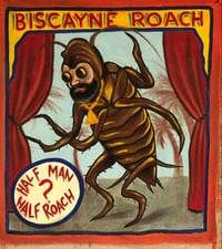 Image 2 of Biscayne roach circus shirt with  hand screened  poster in heavy fabric 