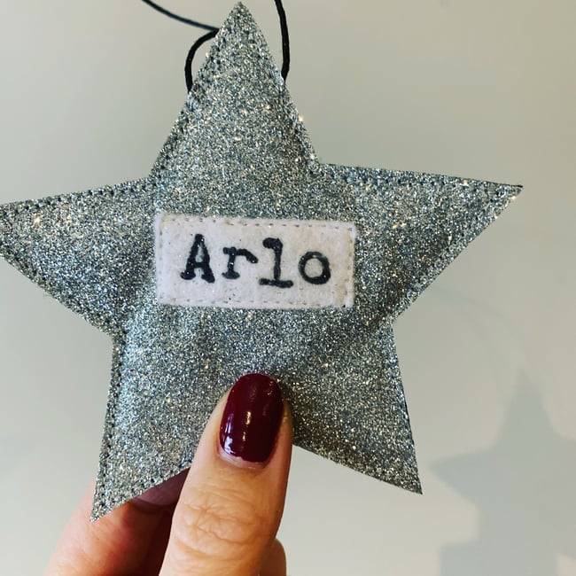 Glitter Star Decorations - Personalised