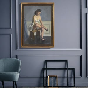 Image of Large, 1940, Swedish Oil Painting, 'Ballerina,'