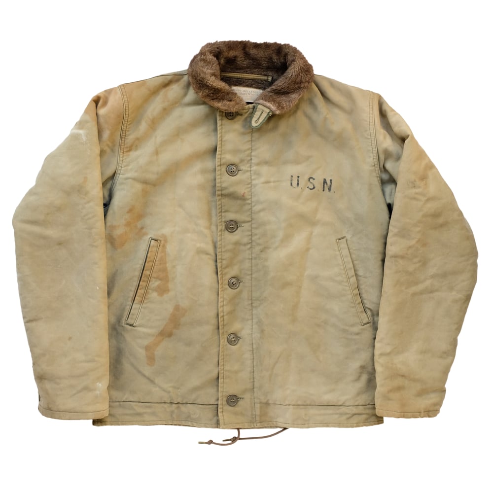 Image of Vintage 1940's USN N-1 YORKTOWN Deck Jacket