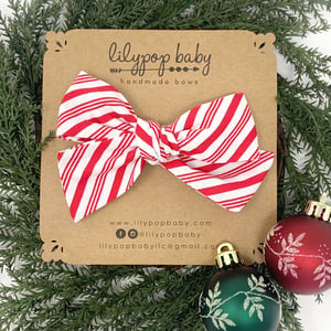 Image of Candy Cane Stripe Bow (Ready to Ship)